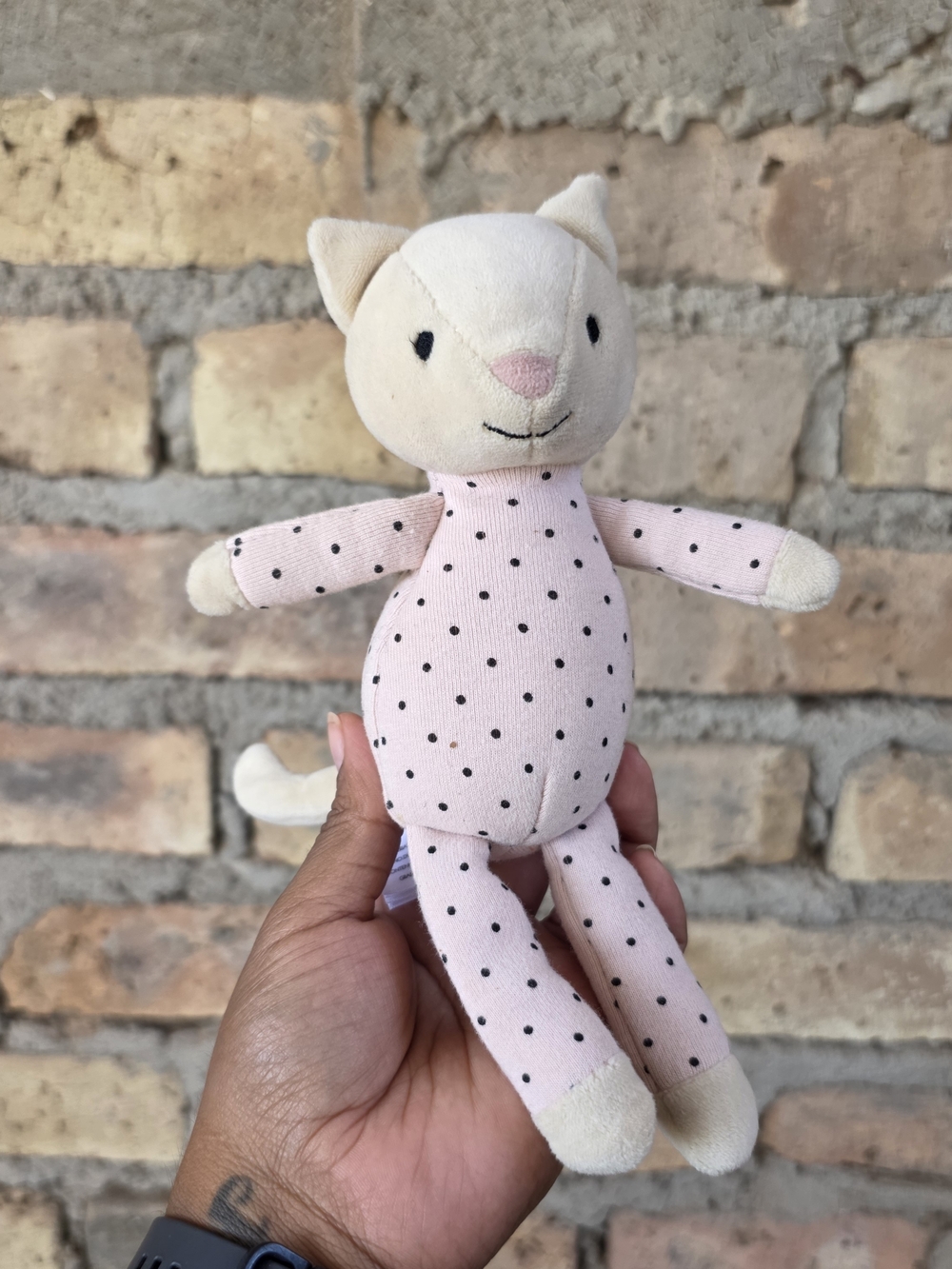 Jellycat Pink Polka Dot Cat Plush Stuffed Animal Toy 8" Baby Nursery